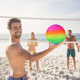 New 1 Pcs Iatable Summer Ball Pool Swim Rubber Rainbow Beach Volleyball Garden Game Net Kids Toy