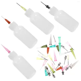 Storage Bottles 4 Pcs Dropper Set Needle Tip Applicator Bottle Silicone Free Plastic Multi-functional DIY Crafts