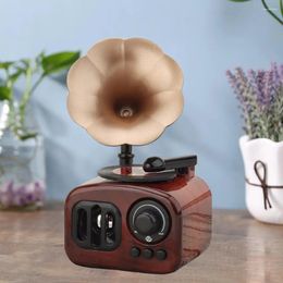 Decorative Figurines Retro Phonograph Music Box Mini Musical Classical Art Decor Home Crafts No Battery Desktop Years Gifts