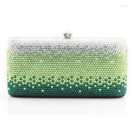 Evening Bags XIYUAN BRAND Green Clutch Chain Bag Women Luxury Crystal Party Purse Rhinestones Bling Sparkly Lady