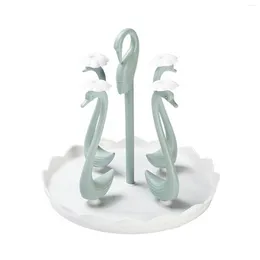 Kitchen Storage Swan Shape Glass Cup Holders Multifunctional Drain Rack Cups Drying Stand For Counter