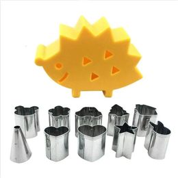 10pcs/set Fruit Cutter Mould Hedgehog Box Design Mini Stainless Steel Mould Cookie Biscuit Ham Cookie Tools