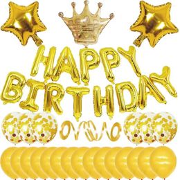 Party Decoration Gold Happy Birthday Balloons Alphabet Supplies Set Baby Shower