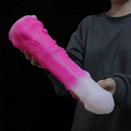 Other Massage Items Colourful giant horse fake penis animal with a strong suction cup sex toy suitable for womens flirting products anal massager plug Q240329