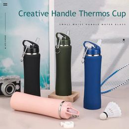 Water Bottles Straw Cup Stainless Steel Kettle Portable Sport Bottle Large Capacity Outdoor Hiking Easy Vacuum