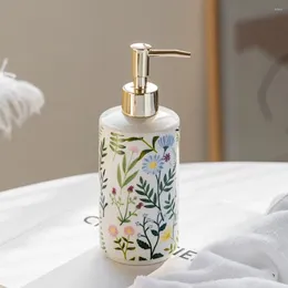 Liquid Soap Dispenser Vintage Ceramic Creative Brown Storage Container Refillable Save Lotion Pump Bottle Bathroom