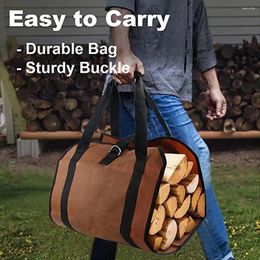 Storage Bags Firewood Oxford Cloth Log Carrier Tote Waxed Fireplace Wood Carrying Bag With Handles Security Strap Camping Outdoor Indoor