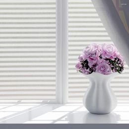 Window Stickers Fashion Self-adhesive Film Frosted White Stripe Glass Sliding Door Bath Shutters 45 100/60 200CM