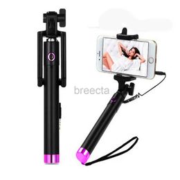 Selfie Monopods New General Android Extended Selfie Stick Mobile Phone Folding Selfie Stick with Wire Control Integrated Generation 3 Mini Model 24329