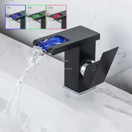 Bathroom Sink Faucets Creative Black All-copper And Cold Basin Household Simple Faucet With Lamp Nordic Washbasin