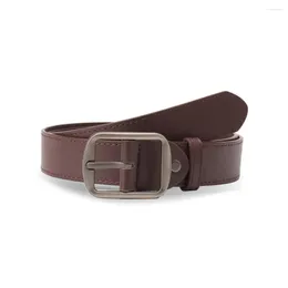 Belts Women Solid Color Belt Stylish Women's Adjustable Leather With Metal Buckle Casual Waistband Multi Holes For