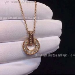Designer Bulgarie Jewellery Baojia Full Diamond Round Cake Copper Coin Fritillaria Pure Silver High Edition Light Luxury Style v Gold 18k Rose Gold Necklace Versatile
