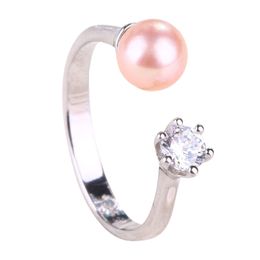 925 Sterling Silver Heart Finger Rings For Women Ladies Pearl Wedding Party Fine Jewellery Gifts