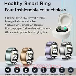 Fashion Health Smart Ring Heart Rate Blood Oxygen Body Temperature Monitoring Tracker Smart Finger Digital Rings Men Women Gifts 240314