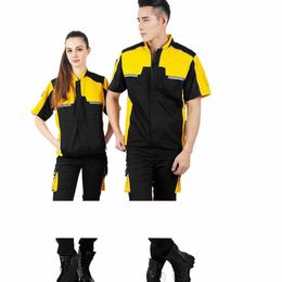 summer Short-sleeved Work Clothing Coveralls Men's Car W Repairmen Auto Machine Cstructi Factory Workshop Worker Uniforms I19v#