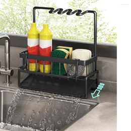 Kitchen Storage Multifunctional Sink Caddy With Self-draining Tray Rustproof Dish Sponge Organiser Countertop Organisation