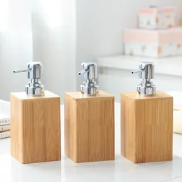 Liquid Soap Dispenser 230ml Lotion Shampoo Bottle Holder Bathroom Kitchen Bamboo Hand Pump