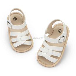 Sandals Baby Shoes Toddler Sandals Leather Rubber Sole Non-slip Soft Flat Toddler Girl Boy First Walkers Infant Crib Shoes 0-18M 240329