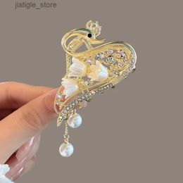 Hair Clips VANIKA Summer new rhinestone n hair clip ladies elegant small fringe ponytail clip female fashion headdress hair accessories Y240329