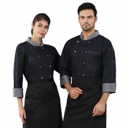 lg Sleeve Chef Jackets Hotel Kitchen Cooking Coat Restaurant Profial Cook Work Clothes Food Service Waiter Uniform 765I#