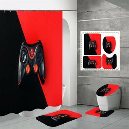 Shower Curtains Game Player Controller Curtain Set Boy Creative Cool Black Bathroom Decoration