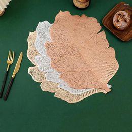 Table Mats Protector Mat Elegant Banana Leaf Placemats For Dining Heat-resistant Non-slip Pvc Kitchen Oil-proof