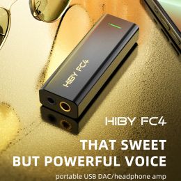 Amplifier HiBy FC4 USB DAC Decoding Dongle Headphone Amplifier MQA Audio DSD256 3.5 MM 4.4 MM Output for Android iOS Win10