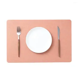 Table Mats Anti-scalding Elegant Faux Leather Placemats For Dining Heat-resistant Non-slip Waterproof Protection