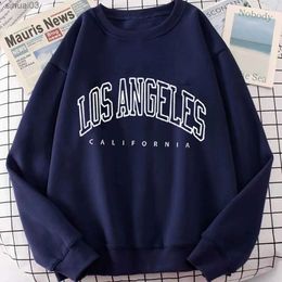 Men's Hoodies Sweatshirts Mens oversized sports shirt with retro embroidery Los Angeles womens hoodie Harajuku Korean loose Y2K street clothingL2403