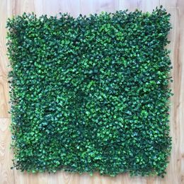 Decorative Flowers Artificial Plastic Boxwood Turf 25cmX25cm Synthetic Hedges Fake Foliage Grass Mat For Home Garden Fence Decorations