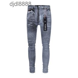 Men's designer pants Trendy Purple brand jeans for mens new anti aging slim fit casual tight fitting