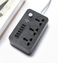 Desktop Multi Power Plug with 3 AC Outlets 6 USB Fast Charging Ports Socket Adapter US UK EU AU Timer189Q317c7564760