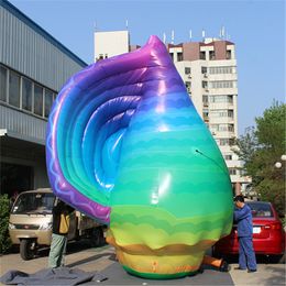 6m 20ft high oxford Colorful Inflatable Balloon Conch With High Quality Strip For Huge Mall's Marine theme Decoration