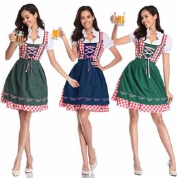 germany Oktoberfest Costume Role Play Maid Beer Waiter Working Dr Kilt Girl Outfit Waitr Bar Uniforms Dr s66z#