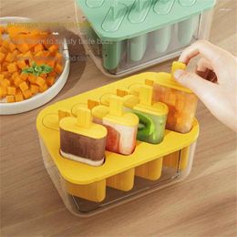 Baking Moulds 1PCS Silicone Ice Cream Mold With Cover Popsicle Box Lolly Food Grade Mould Dessert Tray Maker Kitchen Gadgets