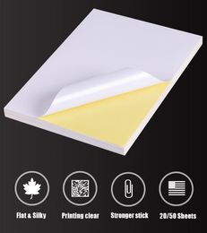A4 White Self Adhesive Sticker Matte Glossy Lable Paper Sheet for Inkjet Printer Laser Printers 240325