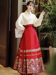 Autumn New Fengxi Ming Weaving Gold Horse Face Skirt Hanfu Womens Improved Edition Xuechang Ancient Costume Set