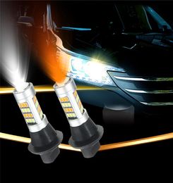 2pcs T20 7440 2835 42 SMD 1000LM 20W Car LED DRL Daytime Running Light Dual Colour Switchback Turn Signal Lamp Bulb DC 1224V8463612