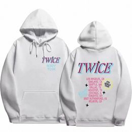 plus Size TWICE 5th World Tour READY TO BE Hoodies Sweatshirt Men Women Kpop Fi Hoodie Autumn Pullover for Fans Clothes F5PV#