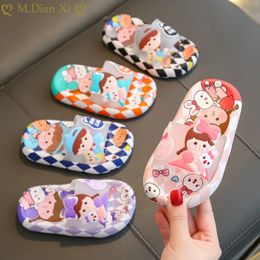 Cartoon Cute Girls Children Fashion Slippers Summer Home Indoor Bath Non-slip Boys Open Toe Children Flat Beach Shoes Leisure 240318