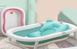 Bathing Tubs Seats Folding Baby Bath Tub Foldable Shower With Nonslip Cushion Ecofriendly Born Bathtub Safe Adjustable Kids8199998