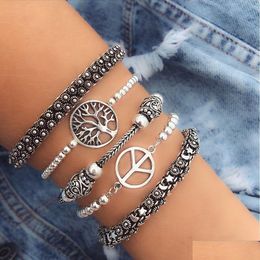 Cuff Fashion Antique 925 Sier Bangle Open Women Bracelets Cute Moon And Star Daisy Bangles For Diy Jewellery Wholesale Drop Delivery Dhrwf