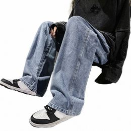 Pantaloni da uomo chic Tasche con coulisse Pantaloni da uomo a vita media Jeans estivi A6Tc #