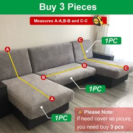 New Velvet Sofa Covers for Living Room Elastic Spandex Sofa Cover Sectional Couch L Shape Corner Armchair Covers 1/2/3/4 Seat