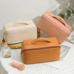 Travel Cosmetic Bag for Women Leather Makeup Organiser Female Toiletry Bags High-capacity Cosmetic Storage Bag Waterproof Pouch 240329