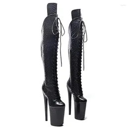 Dance Shoes 23CM/9inches PU Upper Modern Sexy Nightclub Pole High Heel Platform Women's Boots 107