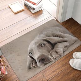 Bath Mats Mat Kitchen Shower Door Weimaraner Puppy Dog Foot Animal Fashion Toilet Pad Quick Dry Non Slip Pattern Bathroom Rug