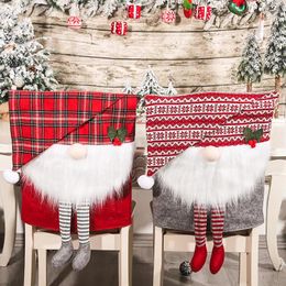 Chair Covers Christmas Cover Faceless Elderly Cute Couple Stool Merry Decorations For Home Kitchen Decoration
