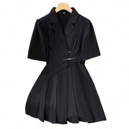 plus-size women's Summer Fi Polyester suit Dr Black commuter profial dr Mature dry party dr b5kU#