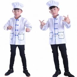cook Chef Jacket Uniform For Kids Boy Role Play Halen Performance Stage Party Restaurant Waiter Waitr Free Ship o95m#